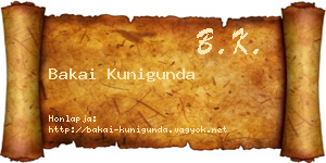Bakai Kunigunda névjegykártya